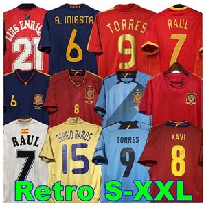 النهائي 1998 إسبانيا Retro Jersey 1996 1994 Raul Xavi Hierro Luis Ensrique Alonso Caminero Iniesta Puyol Pique David Villa Torres 2008 2012 2002 Guerrero Guardiola Ramos