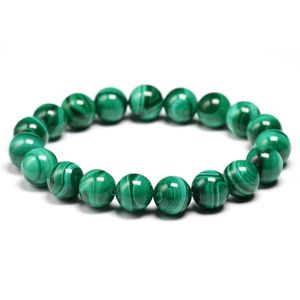 Bangles Aaaaa Natural Malachite Bracelet Women Jewelry Natural Stone Stretch Couple Bracelet for Men Malachite Gem Beads Bracelets