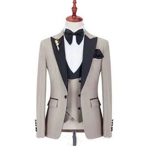 Hochzeits-Smoking, Ein-Knopf-Herrenanzug, Bräutigam, spitzes Revers, Bräutigam-Smoking, Hochzeit/Abschlussball, Mann, Blazer, Jacke, Hose, Weste, Krawatte W125111112610