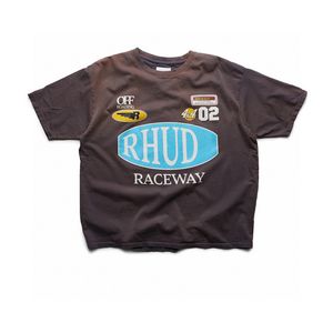 Heavy Made Tshirt USA Men Off Roading RACEWAY Tee Women Washed Vintage Print Skateboard Short Sleeve T Shirt 24ss 0105