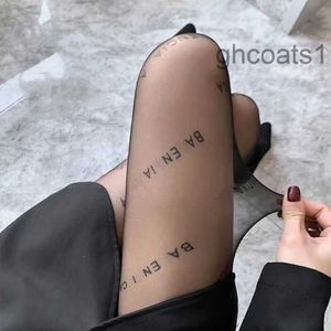 Sexy Long Stockings Tights Women Fashion Black and White Thin Lace Mesh Soft Breathable Hollow Letter Tight Panty Hose High Quality WUI9