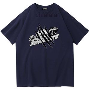 Рубашка Cat Trapstar Camiseta Deporte Мужская дизайнерская популярная мигающая модная одежда Поло Летние футболки Спортивный костюм с принтом движения Футболка Бюстгальтеры для женщин ODU3
