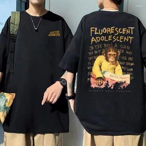 Homens Camisetas Arctic Monkeys Flourescent Adolescente Gráfico T-shirt Homens Mulheres Casual Oversized Manga Curta Camiseta Masculino Preto Camisa Vintage