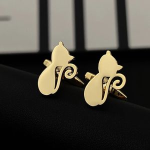 Fashion Cat Box Manschettenknöpfe für Männer Frauen Hemd Ärmel Schnalle Verschluss Handgelenk Clip Edelstahl Schmuck Geburtstagsgeschenk Set Hochzeit 240104