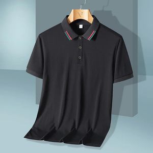 T-shirt da uomo Polo in cotone Business Casual da uomo Manica corta Classica Slim Fit T-shirt da golf elastica Estate Lavoro Grande 8XL Bianco Nero 231229