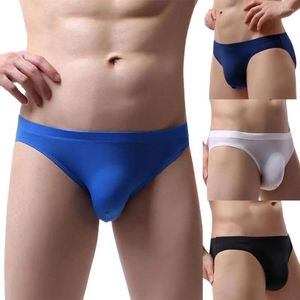 Mutande Longjiang Slip da uomo sexy in seta di ghiaccio trasparente comodi biancheria intima maschile senza cuciture convessa a U