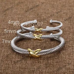 Designer-Schmuckarmband Twisted X Armband Gold Charm Splitter 925 Sterling Silber Armbänder Geflochtenes Kreuz Armreif Diamant Zirkon Luxus Geburtstagsgeschenk für Frauen