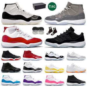 Cherry 11 Cool Grey 11s Баскетбольные кроссовки Благодарность Мужчины Женщины Space Jam Low Cement Grey Кепка и платье Concord XI High Gamma Blue Кроссовки с кроссовками Box