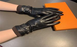 Winter Women Leather Gloves Touch Screen High Quality Ladies Mitten Thicken Warm Wool Cashmere Glove7082915