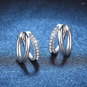 Stud Earrings S925 Sterling Silver Paired With Full Diamond Moselle Design French 15 Cent D Color Wedding Jewelry Wholesale