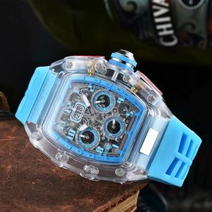 N01 Fashionable new quartz watch wine barrel hollowed-out creative luminous dial hands rubber strap size 40*50*16mm lc