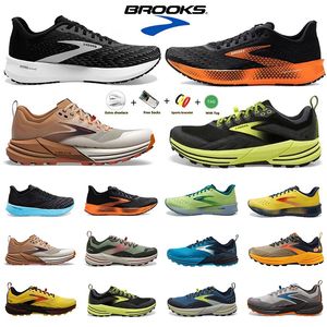 Brooks Brook Cascadia 16 Koşu Ayakkabıları Lansman 9 Hyperion Tempo Üçlü Siyah Beyaz Gri Sarı Turuncu Mesh Moda Eğitimleri Açık Mekan Erkek Kadın Spor Spor ayakkabıları