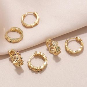 أقراط طوق صغيرة تشيك توليفوليسية هندسية للنساء من النحاس الذهب مطلي الأذن Mini Jewelry 2024 ERSW53