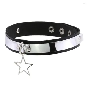 Gargantilha Punk Star Colar Pentagrama Goth Neck Strap Material de liga