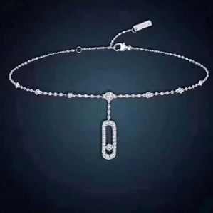 Cavigliera con perline scorrevoli personalizzate alla moda Lucido AAA Zircone S925 Argento sterling Anti allergia Donna039s Accessori Gioielli di lusso7038542