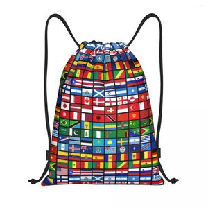 Shopping Bags Custom More Then 90 Flags Of The Countries World Drawstring Bag Men Women Lightweight Sports Gym Storage Backpack