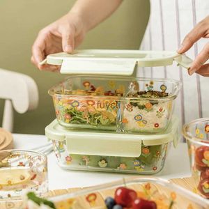 Bento Boxes Glass Lunch Box With Lid Food Container Crisper Microwavable Food Storage Containers Arbeta Lunchlådor för barnskolan Bento YQ240105