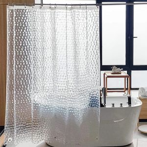 3D -duschgardin Waterproof Mögel Eva badgardiner Moderna kullerstensmönster genomskinligt badrum med krokar rthyetffgd 240105