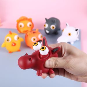 Cartoon Animal Squeeze Antistress Toy Boom Out Eyes Doll Stress Relief Panda Fidget Toys Figure Decompression Big Creative Funny Eyeball Burst Toys for Kids