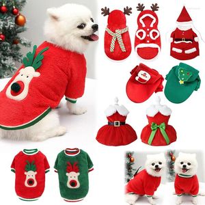 Abbigliamento per cani Vestiti natalizi Inverno Caldo animale domestico per cani di piccola taglia media Alce Babbo Natale Gatti Cappotto Felpe con cappuccio Costume