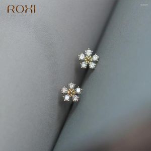Stud Earrings ROXI 1pair Snowflake Zrcon For Women Korean Piercing 925 Sterling Silver Earring Jewelry Pendientes