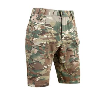 Sommarshorts män urban militär taktisk kamouflage utomhusvattentät sliteständig last shorts snabb torr multi ficka plus storlek vandring tunna byxor
