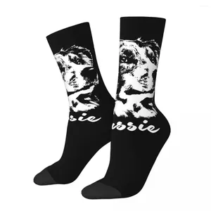 Herrstrumpor Komprimering Shepherd Dog Illustration Vintage Harajuku Aussie Street Style Novely Seamless Crew Crazy Sock