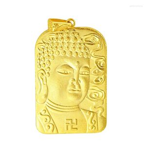 Pendant Necklaces Boutique Brass Gold Plated Buddha Tag For Men Jewelry Vintage Tathagata Choker Necklace Women Quality Chain