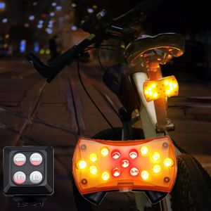 ライト新しいワイヤレスコントロール自転車のターニングシグナルライトターニングバイクスーパーブライト15 LEDライトセーフティバイクリア警告Muqgew