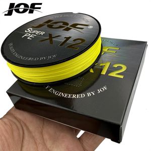 JOF 12 strängar Braid PE Fishing Line 300m 500m 100 m Stark nötningsresistens Multifilament Fishing Line 240104