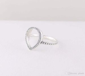 925 Sterling Silver Tear Drop Wedding Ring Original Box Set för CZ Diamond Hollow Teardrop Rings for Women Gift Jewelry8237709