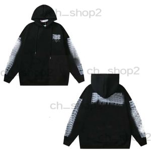 Mens Hoodies Trend Sweatshirts Ins Paris Designer Hooded Black Off White Hoodie Stylist Alphabet Rainbow Print Hoodie Street Luxury 186