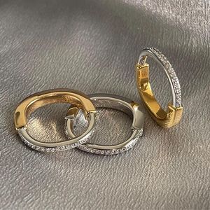 Cluster Rings 2024 Ring Brand Women's Luxury Jewelry Classic Geometric Zircon Lock 925 Silver Anniversary Commemorative Gift