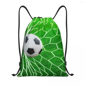 Borse per la spesa Borsa con coulisse con motivo calcio personalizzato Uomo Donna Zaino leggero per palestra sportiva con pallone da calcio