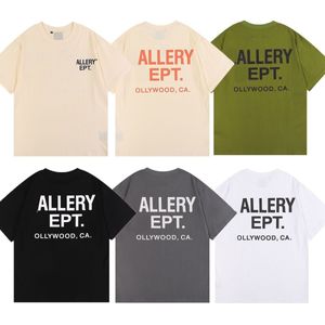 Camiseta SS new allery dep com gola redonda, estampa de letras multicoloridas, camisetas masculinas e femininas, camisetas de manga curta, finas e versáteis, tops de meia manga