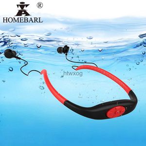 Mobiltelefonörlurar Nya 168 plus 3 i 1 8GB MP3 -spelare Bluetooth 5.0 Earphone FM Radio IPX8 Waterproof Running Swim Swimming Diving Headset 168Plus YQ240105