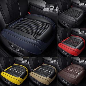 Capas de assento de carro capa protetora respirável motorista de luxo antiderrapante esteira universal couro macio frente almofada traseira acessórios