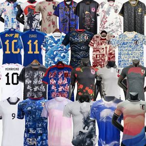 Japão Futebol Jerseys Homens Crianças Kit Camisa de Futebol Dos Desenhos Animados Jogador ISAGI ATOM TSUBASA MINAMINO HINATA DOAN KUBO ITO MITOMA 23/24 Uniforme Japonês Dragão Chinês