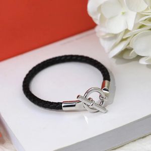 Bracelets Fashionable Popular Pig Nose Snap Braided Leather Cord Glenan Bracelet Couple Lucky Hand Rope Fine Jewelry Customizable