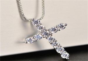 XURY CUBIC ZIRCON PENDANT NECKLACE 925 Sterling Silver Christian Jesus Jewelry for Women Gift A0368371427