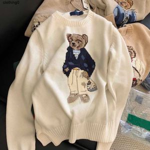Kadın Sweaters RL Tasarımcı Kadın Örgü Bear Sweater S Polos Kazak Nakış Moda Örme Uzun Kollu Baskılı Yün Cotto 74