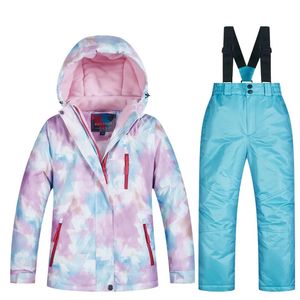 Tuta da sci per bambina e ragazzo invernale -30 bambini Abbigliamento da sci e snowboard Giacche e pantaloni da sci per bambini caldi e impermeabili 240104