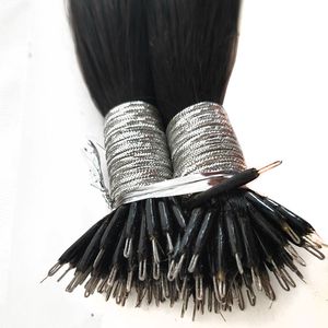 2024 Toppförsäljning 300S Tjock Remy Micro Beads Human Hair Extensions europeiska naturliga svarta färger peruanska jungfruliga hår svart brun blond piano nano ring hår 300g