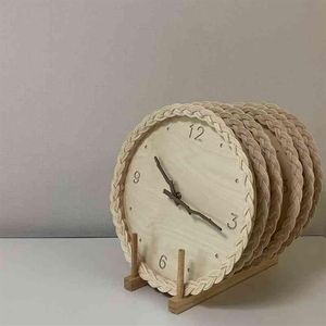 Orologio da cucina in legno 3D da parete al quarzo silenzioso da 11 pollici per l'arredamento del soggiorno della scuola dell'aula dell'ufficio domestico Retailsa279h