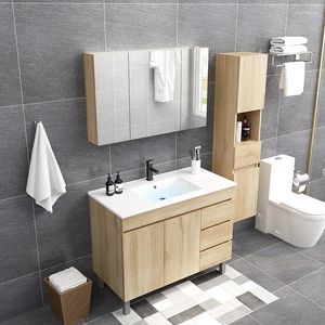 Смесители для раковины в ванной комнате Комбинированный шкаф Современный минималистичный умывальник Стол для умывальника