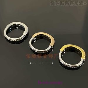 Tifannissm Designer Rings anello di gioielli firmati T Familys Stessa forma Anello di bloccaggio Nuovo mezzo diamante Alta edizione Interdiamond Tutto in uno con scatola originale