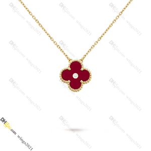 Van Clover 18K Gold Necklace Diamond Pendant Halsband smycken Designer för kvinnor Titanium Steel Gold-Plated Fade Never Allergic Store/21417581