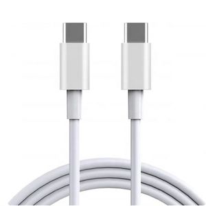 Fio carregador de alta velocidade branco USB tipo C para tipo C 20W cabo de dados 1M / 3FT cabo de carga para iPhone 14 15/ 15 Pro Max / 15 Plus iPad com saco OPP DHL frete grátis