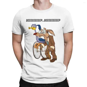 Herr t-skjortor rolig tee skjorta kort ärm rund krage t-shirts ren bomull 6xl kläder roadrunner och el coyote