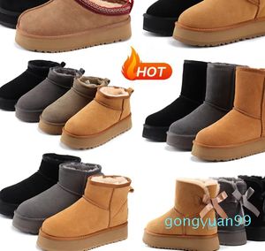 أستراليا Ultra Mini Boot Poots Boots for Women Tasman Slippers Tazz Slipper Platform Booties Khaki